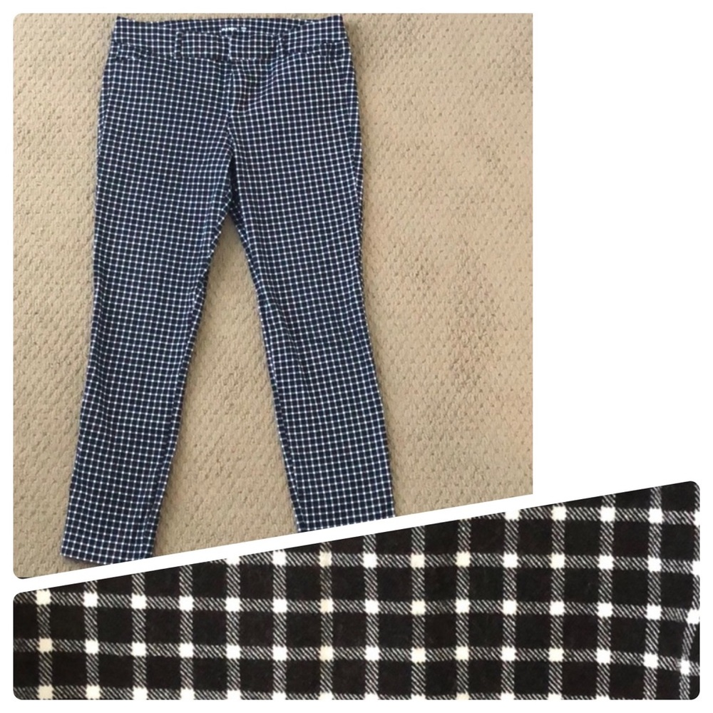 Black/White Grid Pattern Pixie Ankle Pants - image 1